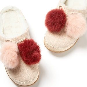 Toms Ivy Slippers - Rose Cloud Pom Pom - NIB
